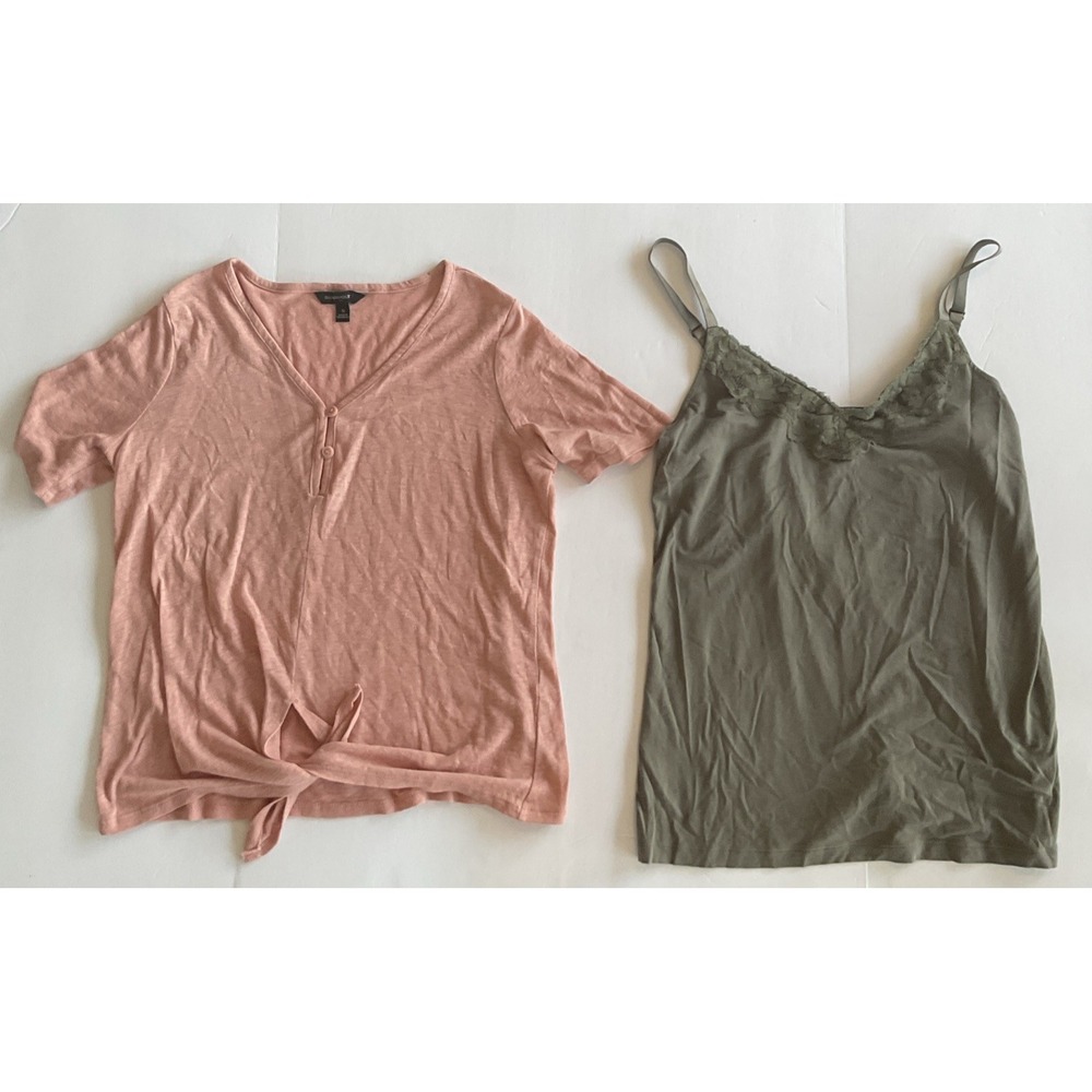 Banana Republic Pale Pink Tie Short Sleeve Tee Shirt‎ Cami Lot Small